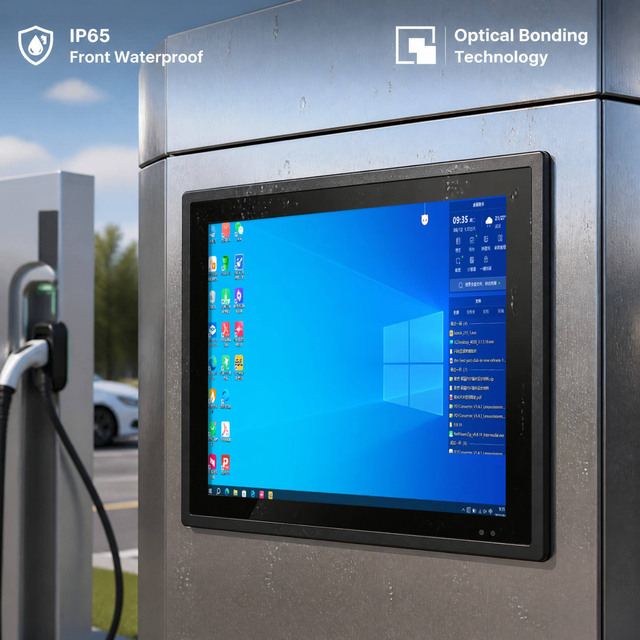 Sunlight Readable Industrial Optical Bonding Monitor IP65 Front Waterproof High Brightness Rugged LCD Display
