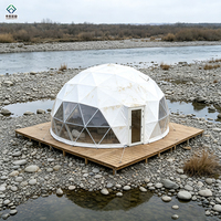 Tente dôme géodésique de luxe 3M/4M/5M/6M en PVC transparent, type igloo, pour le glamping en extérieur, les hôtels, les complexes hôteliers et les tentes de villégiature.