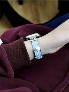 Correa de cuero genuino con conector metálico de lujo para Apple Watch Band Ultra 3 2 Series 11 10/9/8/7, correas de reloj delgadas. - Product Image 6