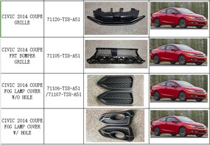CZJF 71120TS8-A51 71105TS8-A51 Vente Chaude Grille de Pare-chocs Avant pour <span class=keywords><strong>HONDA</strong></span> <span class=keywords><strong>CIVIC</strong></span> COUPE 2014 2015 2016 71120-TS8-A51 71105-TS8-A51 - Product Image 3