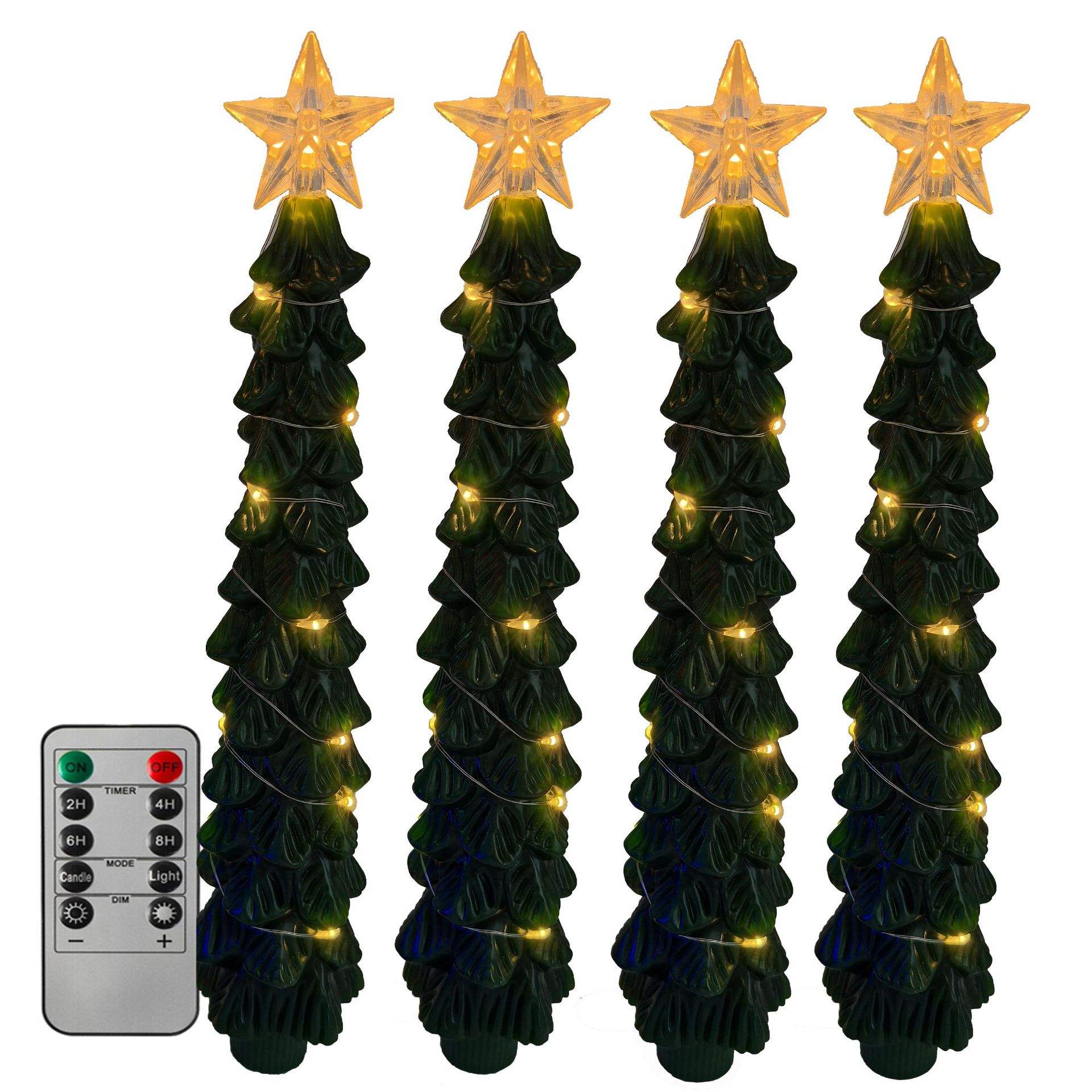 Ensemble de 4pcs avec des lumières de chaîne chaude étoile, avec télécommande