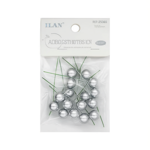 ILAN Bayas de Acebo Plateadas 78mm 16 Piezas Bolas Decorativas para Manualidades - Product Image 2