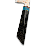 Couteau de chef japonais professionnel Kitchenbliss pour la viande et le sushi, couteau Kiritsuke en cuivre Damas VG10 à 33 couches, sur mesure