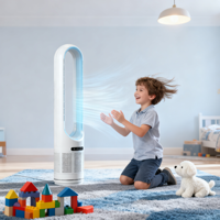 Ventilateur purificateur d'air sans lame à usage domestique avec télécommande à 8 vitesses de vent compatible RV électrique