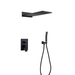 Système <span class=keywords><strong>de</strong></span> douche HONGDEC gris mat avec robinet mélangeur anti-fuite, pommeau <span class=keywords><strong>de</strong></span> douche effet pluie et douchette à main pour usage domestique ou commercial - Product Image 5