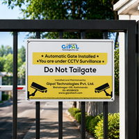 Offre Spéciale : Panneau de signalisation en métal couleur personnalisée « Interdiction d'entrée » avec avertissement vidéo 24h/24 et votre propre logo de marque