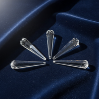 Pièces de lustre en cristal de verre transparent suspendues, prismes longs, accessoires de lampe, cristaux de remplacement pour la décoration lumineuse