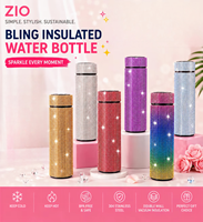 Nouvelle Bouteille d'Eau Isotherme en Acier Inoxydable avec Strass Scintillants 2026, Gobelet Droit pour la Maison et le Bureau