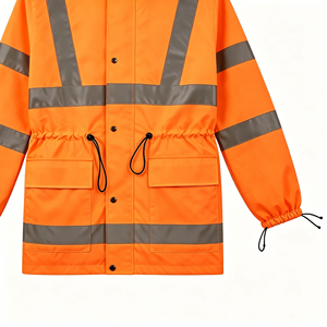 Summer High Visibility Reflective Raincoat, Waterproof Oxford Fabric Motorcycle Rain Jacket - Product Image 3