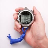 Penghitung waktu presisi 0.01s, Stopwatch logam olahraga bercahaya Stopwatch jam menit tampilan bulan 3 baris hitung mundur