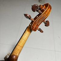 Professional High Quality Violin Alto Solid Spruce Flame Maple Steel String Ebony Fingerboard Brown Antique Finish Oblong Foam