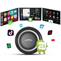 PlayAiBox con Sistema Android 15, Carplay Inalámbrico, Qualcomm 6350, Mirrolink, 8GB+128GB para YouTube y Netflix, Compatible con Autos con CarPlay Original