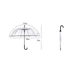 Parapluies transparents semi-automatiques pour protéger contre le vent et la pluie <span class=keywords><strong>Parapluie</strong></span> à long manche Champ de vision clair - Product Image 3