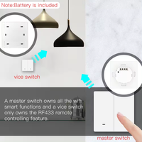 Interrupteur intelligent Zigbee sans fil KERUI Interrupteur mural électrique Minuterie domotique intelligente Allumer éteindre la lampe Alexa Commande vocale