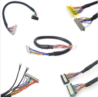 Cable Micro Coaxial LCD LVDS de 0.5mm de paso, 30 pines, 40 pines, conector 20454 con aislamiento de PVC/PTFE para pantalla de portátil, longitud personalizada