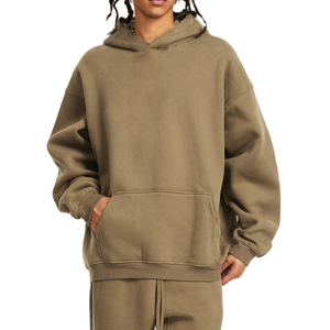 Wholesale Custom Logo Blank Hoodie Sweatpants Set Heavyweight Fleece Cotton <b>Men</b> Tracksuit 2 Piece Sweatsuit 8089 Manufacturer - Product Image 2