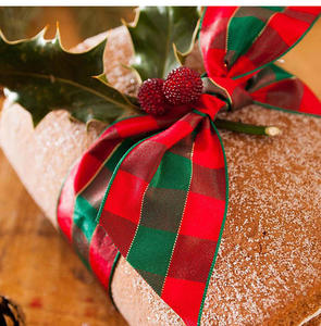 Para <span class=keywords><strong>Amazon</strong></span> Classic Scottish Red and Green Plaid Ribbon Poliéster Caja <span class=keywords><strong>de</strong></span> regalo <span class=keywords><strong>de</strong></span> Navidad Bow Packaging Ribbon Bouquet Party Supplies - Product Image 2