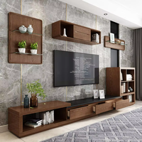 Modernes Massivholz Wohnzimmer Schlafzimmer TV-Schrank Konsole Couchtisch Kombi mit Schubladen Apartment Umweltfreundliche Wandmontage Passend für Fernseher
