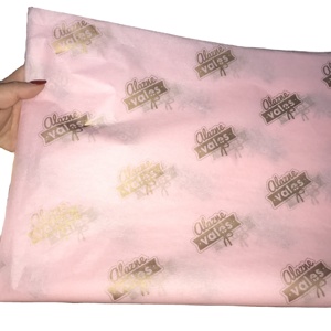 Giấy Gói Quà Giấy Màu Hồng In Logo Màu Vàng Bóng Nhà Sản Xuất Trung Quốc Giá Rẻ - Product Image 1