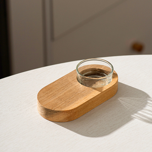 2024 nouveau bougeoir en bois elliptique Simple bougeoir à bougie chauffe-plat minimaliste bougeoir en bois - Product Image 4