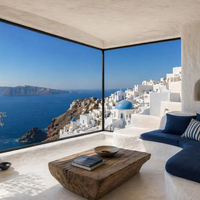 Ventana Fija de Aluminio BOCHARM con Marco Delgado, Doble Acristalamiento, Vista Panorámica Mediterránea, Ventana Esquinera para Villa de Lujo con Vista al Mar