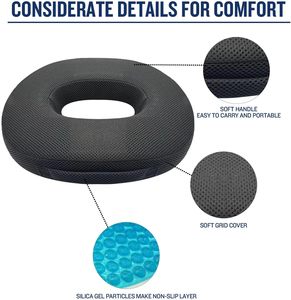 <span class=keywords><strong>Coussin</strong></span> de siège en mousse à mémoire de forme Gel de refroidissement soulagement orthopédique du coccyx antidérapant pour chaise de bureau avion voyage fauteuil roulant longue conduite - Product Image 4