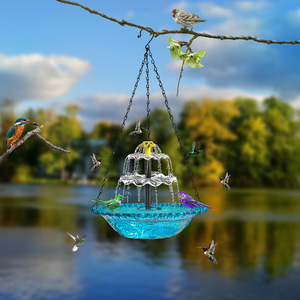 Mangeoire à oiseaux suspendue pour <span class=keywords><strong>balcon</strong></span> extérieur, mangeoire à oiseaux <span class=keywords><strong>solaire</strong></span> flottante, <span class=keywords><strong>fontaine</strong></span> pour oiseaux - Product Image 3