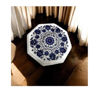 Elegant Handmade <b>White</b> Marble <b>Table</b> with Floral Pattern Design Luxury Dining Furniture for Home Office Hotel Restaurant - Product Image 1