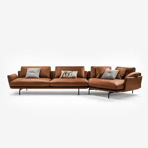Italian light luxury minimalist leather sofa living room post-modern minimalist Nordic Italian special-shaped 2023 New