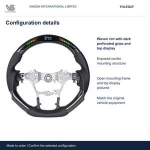 Volant en fibre de carbone pour Toyota HILUX, configuration sélectionnée avec centre ouvert THLEDCF - Product Image 2