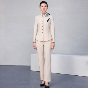 Women's Professional Suit <b>Set</b> Black Full Sleeve Anti-Wrinkle <b>Office</b> Lady Work Uniform Commuting To Work - Product Image 4