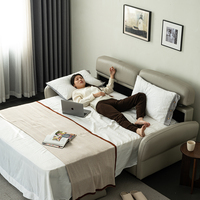 Canapé-lit pliable Somnus trois places en similicuir avec coussin en éponge, dossier réglable et pieds en métal pour salon