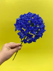 Regalos corporativos: Tallo de flor de hortensia <span class=keywords><strong>azul</strong></span> con cuentas, estilo vintage francés, hecho a mano <span class=keywords><strong>y</strong></span> personalizado, decoración única para el hogar, tallo artificial para arreglos florales en jarrones. - Product Image 5