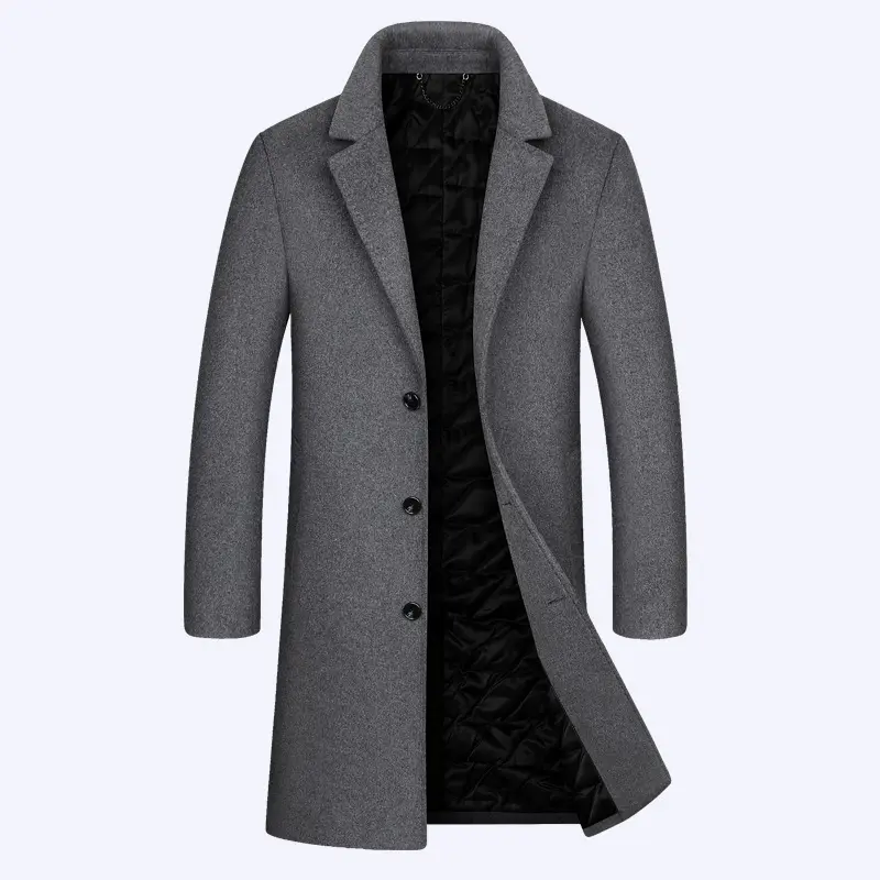 MTJ2003 New Arrivals Elegant Thick Long Trench Coat Men Overcoat Plus Size Winter Coat
