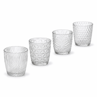 Porte-bougie à la bougie tealight en verre gaufré vintage personnalisable, base lourde, coupe en verre transparent, souvenir de mariage, cadeau