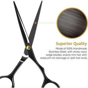 Ciseaux de coiffure professionnels en acier inoxydable, lame tranchante, manche long, tête droite, pour utilisation en salon de beauté - Product Image 5