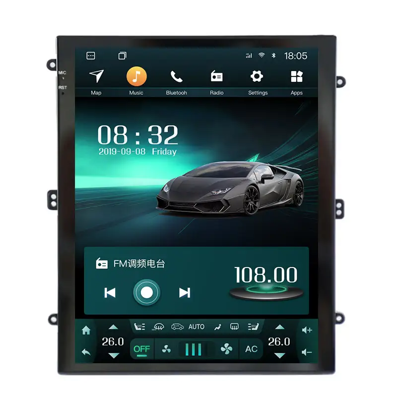 Lecteur de voiture organisé 2 Din 9 pouces 10 pouces Radio stéréo Lecteur vidéo de voiture GPS-Enabled Universal Mount Car Display