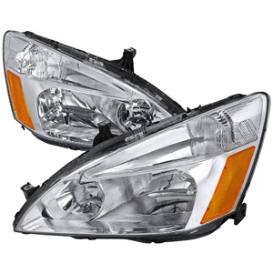 Fari Auto Stile Originale Alloggiamento Cromato/Lente Trasparente per <span class=keywords><strong>Honda</strong></span> <span class=keywords><strong>Accord</strong></span> 2003-2007 Modelli <span class=keywords><strong>2</strong></span>/4 Porte - Product Image 1