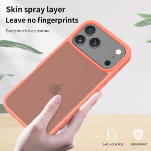 Sang Trọng Màu Cam 2.0 Mm Cảm Giác Da Điện Thoại Di Động Trường Hợp Đối Với <span class=keywords><strong>iPhone</strong></span> 17 Pro Max Mờ Chống Sốc Điện Thoại Di Động Trường Hợp - Product Image 5