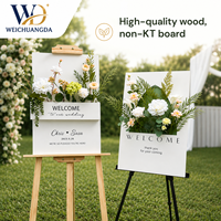 Panneau de bienvenue personnalisé en bois 3D floral poétique sur pied pour mariage, fiançailles, fête d'anniversaire, événement de grand ouverture, affichage directionnel