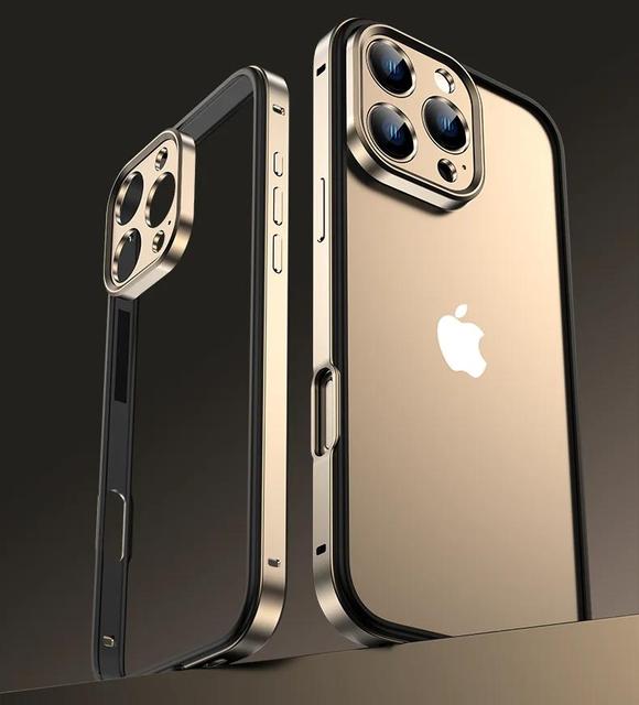 Camera Protection Hybrid Silicone Frame Aluminum Metal Bumper Cover Phone Case for iPhone 16 Pro Max 16 Plus