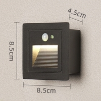Jpungsun IP65 Étanche 1W 3W Lumière LED encastrée pour marches, éclairage d'escalier, couloir, intérieur/extérieur, lumière LED pour escalier