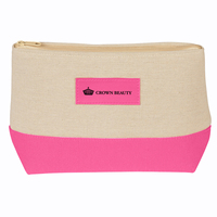 Ruthbag ALLURE Écologique Mode Cosmétique Sac De Rangement Coton Toile JUTE Pochette À Fermeture Éclair ZHEJIANG Cuir PU Cas Pierre Motif