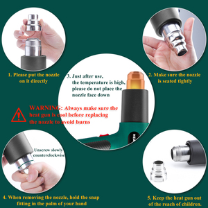 Súng sưởi SG-1001 2000W/1800W súng hơi nóng điện có điều khiển nhiệt độ điều chỉnh vô hạn tùy chỉnh - Product Image 3