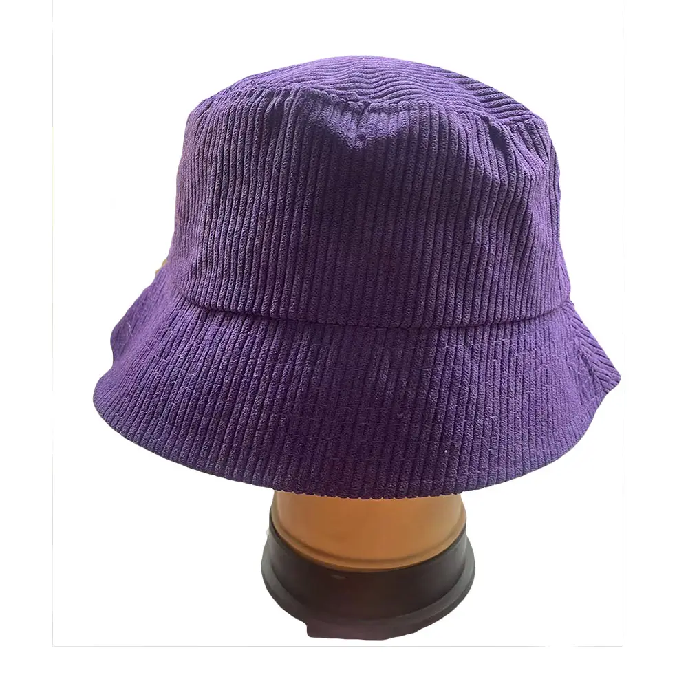 Yeni moda kadın erkek kış kova şapka düz renk kadife kova şapka sıcak özel nakış logosu kadife kova şapka kap