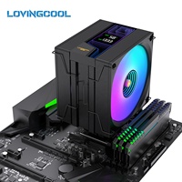 Lovingcool, meilleur fabricant de refroidisseurs de processeur, refroidisseur à air populaire LGA1700 AM5, refroidisseur de processeur à 6 cuves en cuivre, double ventilateurs ARGB, refroidisseur OEM personnalisable