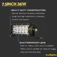 2024 Hotsell voiture LED travail lumière camion barre lumineuse LED 8 pouces 36w barre antibrouillard avec lentille jaune et claire pour camion moto