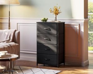 Cómoda de Estilo Retro <span class=keywords><strong>con</strong></span> <span class=keywords><strong>Ruedas</strong></span> y Cajones, Mueble de Almacenamiento Multicapa de Oxford para Dormitorio, 4 Cajones - Product Image 6