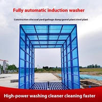 Station de lavage de voitures électrique entièrement fermée, plateforme de lavage automatique à détection automatique, lave-roues pour chantier de construction, lavage de voitures en métal