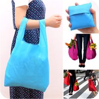 Tas Belanja Lipat Ramah Lingkungan dari Polyester dan Nylon, Dapat Digunakan Kembali, Portabel, dengan Logo